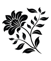 Decorative flower silhouette vector illustrations