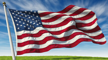 Obraz premium Illustration of the USA national flag