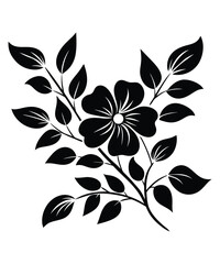 Decorative flower silhouette vector illustrations