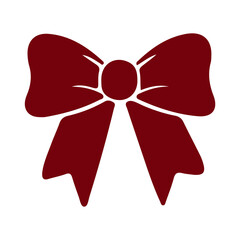 Vector illustration. Silhouette on a white background. Red bow.