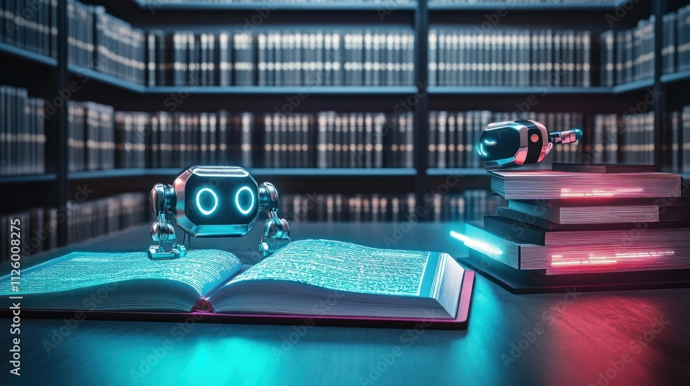 Poster robots exploring knowledge in a library setting