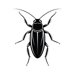 Cockroach insect animal Silhouette vector illustration isolated on a white background