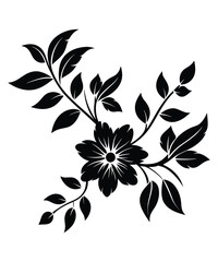 Decorative flower silhouette vector illustrations