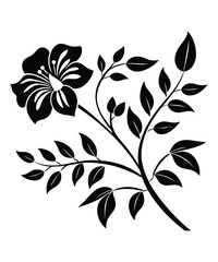Decorative flower silhouette vector illustrations