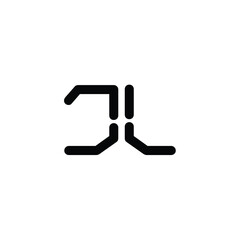 JL monogram logo design letter text name symbol monochrome logotype alphabet character simple logo