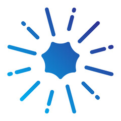 Flat Gradient Fireworks sparks Celebration Icon
