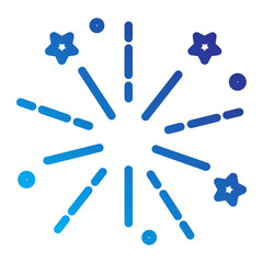 Flat Gradient Fireworks sparks Celebration Icon