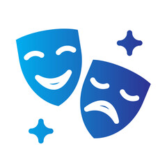 Flat Gradient mask party Celebration Icon