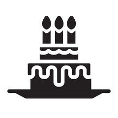 Glyph Birthday cake Celebration Icon