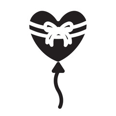 Glyph Love balloon Celebration Icon