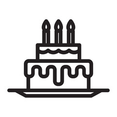 Line Birthday cake Celebration Icon