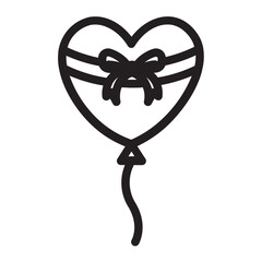 Line Love balloon Celebration Icon