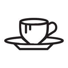 Line glass of tea Celebration Icon