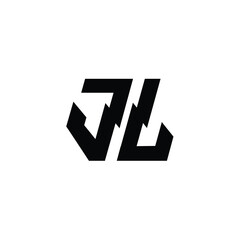 JL monogram logo design letter text name symbol monochrome logotype alphabet character simple logo