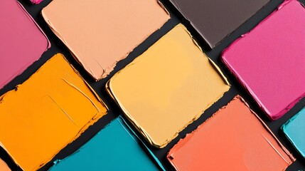 Fototapeta premium Body painting palette with vibrant and metallic color blocks