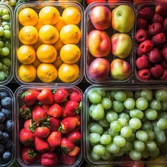 fresh assorted fruits in containers
