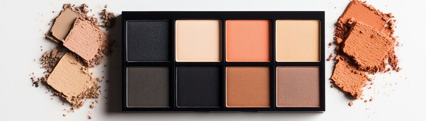 Fototapeta premium Tattooeffect makeup palettes with bold and neutral tones
