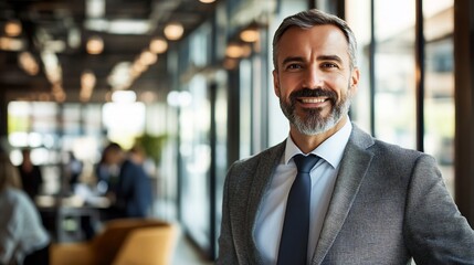 Confident Caucasian Businessman Exuding Leadership and Management Expertise
