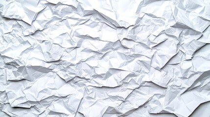 Fototapeta premium Crumpled White Paper Texture Background Design Abstract