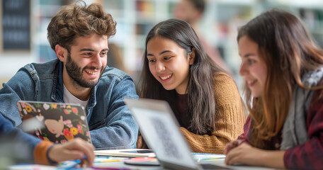 Diverse Students Engaging in Collaborative Learning Session