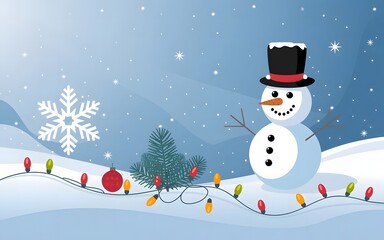 snowman and snowflake christmas wallpaper background