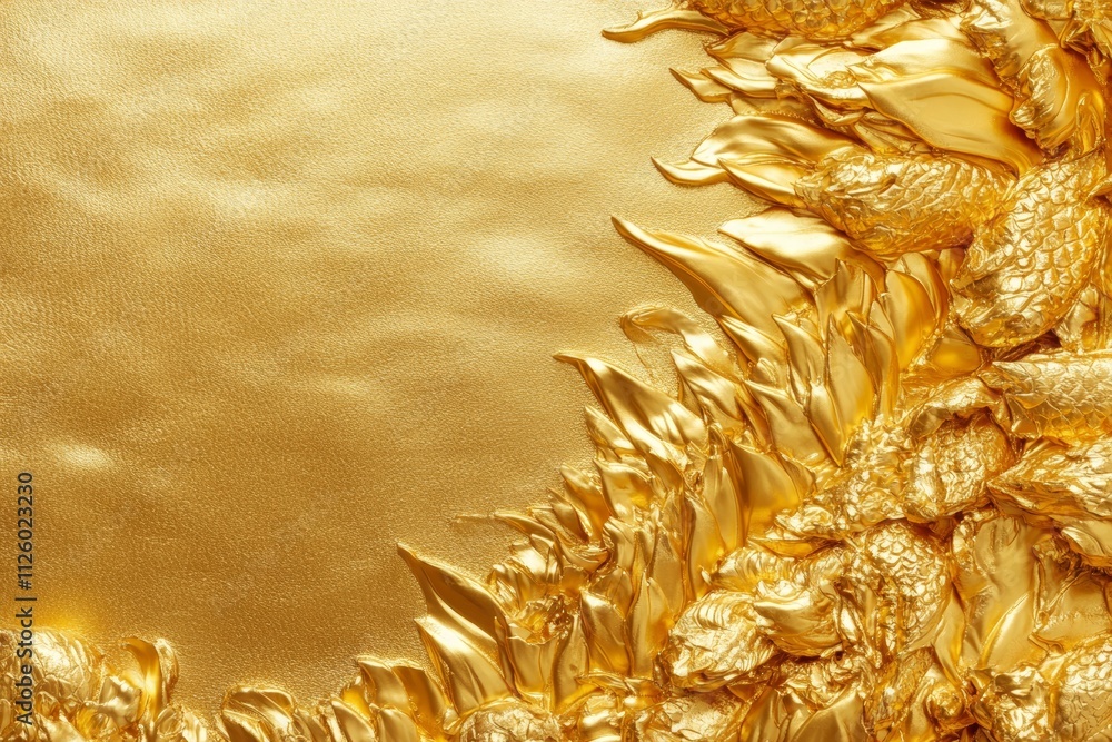 Poster shiny abstract gold decorative texture with intricate patterns