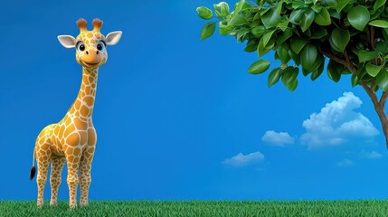 A memorial service in a giraffe reaching for leaves on a tree. High Quality