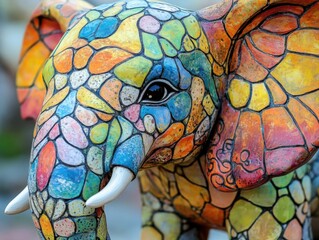 colorful decorative elephant sculpture for home decor