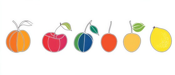 colorful collection of fruit illustrations