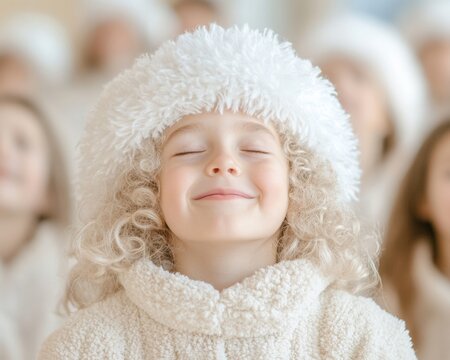 Joyful Children Celebrating St. Nicholas Day in Winter Attire, Embracing Holiday Cheer - Powered by Adobe