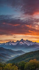 Obraz premium sunset in the mountains