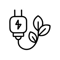 Eco Friendly Energy icon line art outline