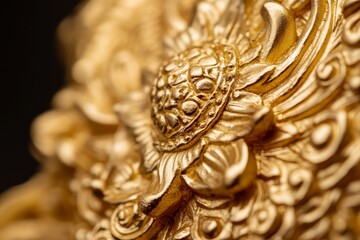 Intricate gold floral design with close-up of ornate details