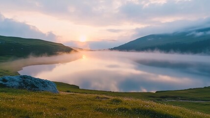 Obraz premium morning in the mountains