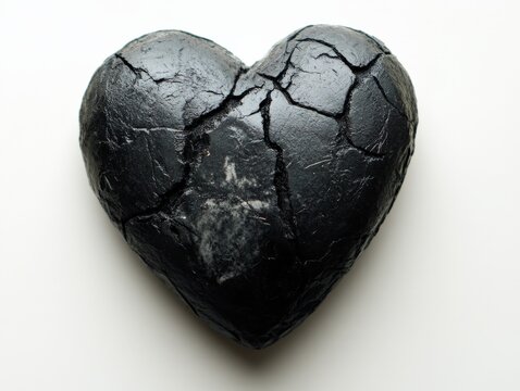 Naklejki black heart shaped stone symbolizing love and loss