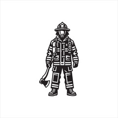 Fototapeta premium Firefighter ClipArt Design - Fireman Vector illustration