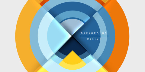 Obraz premium Target circle geometric abstract shapes. Vector Illustration For Wallpaper, Banner, Background, Card, Book Illustration, landing page