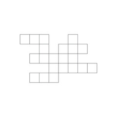 Blank crossword puzzle template. crosswords game. word game for social media, magazine and newspaper. squares empty crossword game