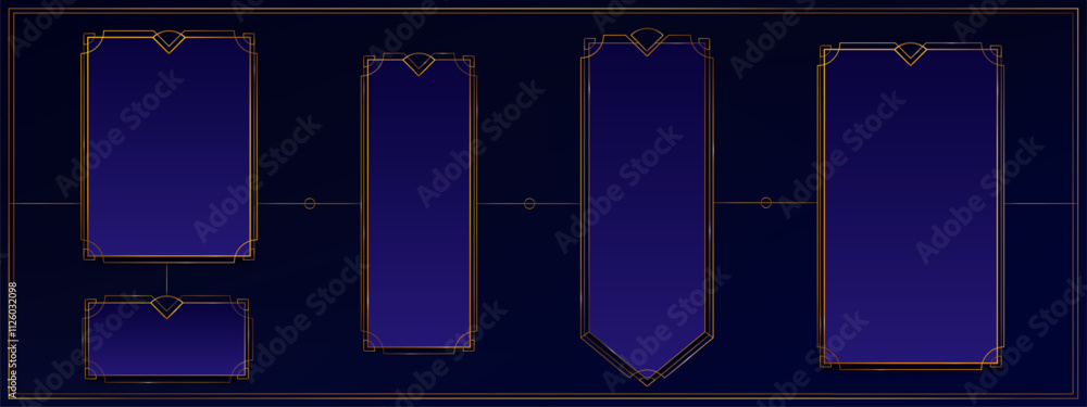 Aufkleber deco frame for ui game. medieval fantasy button for luxury interface. magic islamic blue gradient re