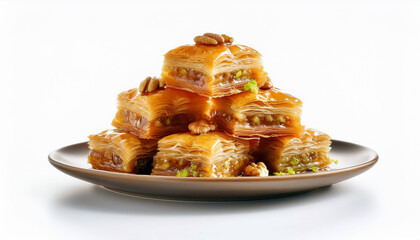 Delicious Baklava Pastry Nuts Sweet Treat Middle Eastern Dessert Food Photography