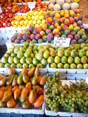 Seasonal fruits at market in Mexico