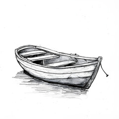 A white boat is sitting in the water