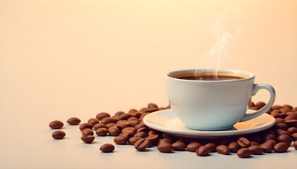 Obraz premium cup of coffee with beans