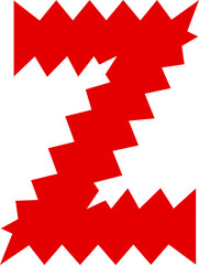 Z Alphabet Zigzag Wavy Font Distorted Letter