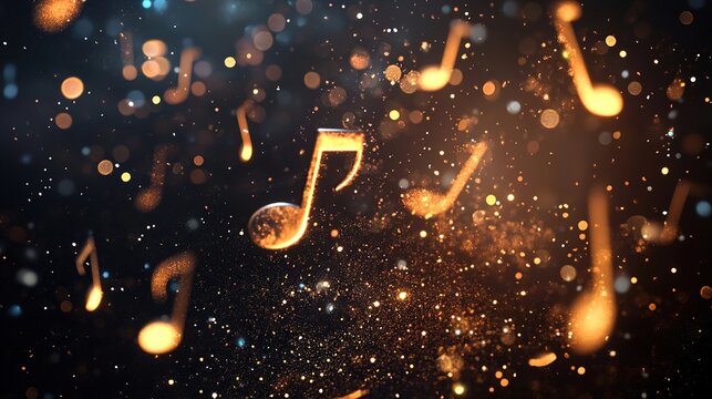 notes on black background