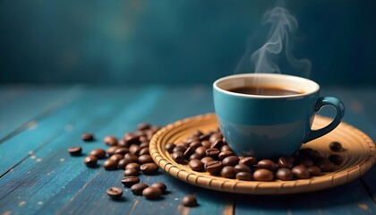 cup of coffee with beans