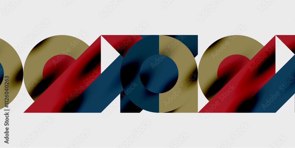 Aufkleber Modern abstract background featuring circles, lines, and triangles in a dynamic geometric composition. Perfect for stylish, tech, or creative-themed designs
