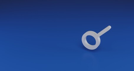 Isolated realistic white astrological connection symbol with shadow. Located on the right side of the scene. 3d illustration on transparent background