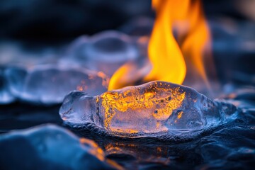 ice and fire contrast in nature