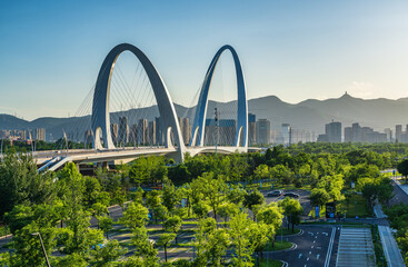 Overlooking Beijing Xinshougang Bridge and Western Hills Dingduge